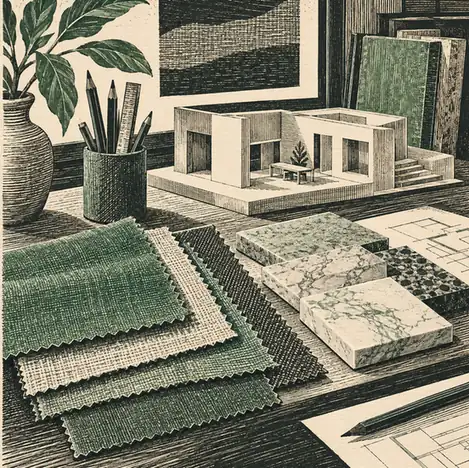Illustration of interior businesses equipment and workspace